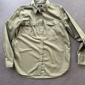 J. Crew | Boyfriend utility shirt in distressed fatigue, size Small (women’s)